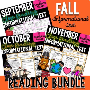 Preview of Fall Reading Comprehension Passages and Questions Informational Text Fall Bundle
