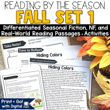 Preview of Fall Reading Comprehension Passages and Qustions Why Do Leaves Change Color