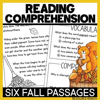 Preview of Fall Reading Comprehension Passages with Questions 