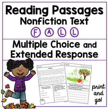 Preview of Fall Reading Comprehension Passages with Questions l Autumn Reading Passages