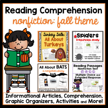 Preview of Fall Reading Comprehension with Halloween Reading and Thanksgiving Reading