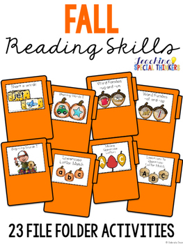 Preview of Fall Reading File Folder Tasks (23 File Folders Included)