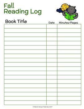 Fall Reading Logs Freebie by Having A Fields Day | TpT