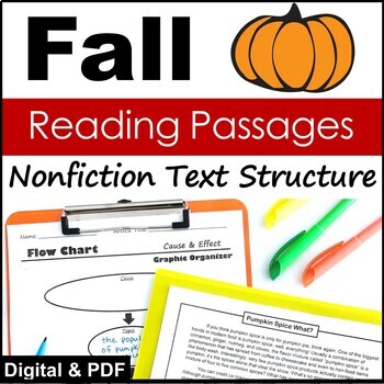 Preview of Fall Reading Passages - Text Structure Passages - Digital & PDF