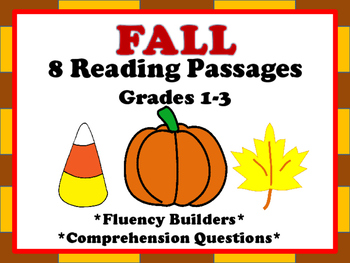 Preview of Fall Reading Passages for Fluency and Comprehension Gr1-3