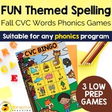 Fall Reading and Spelling Games for CVC Words