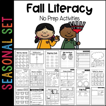 Preview of Fall Literacy Printables: 1st Grade