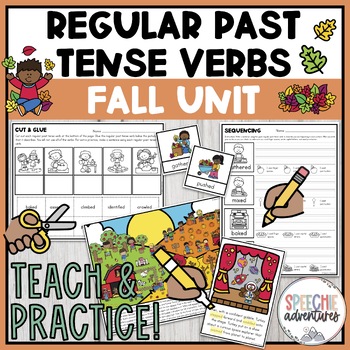 Preview of Fall Regular Past Tense Verbs Contextualized Grammar Unit