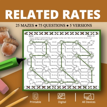 Preview of Fall: Related Rates Maze Activity