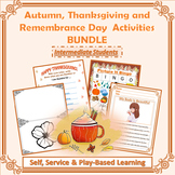 Fall Remembrance Day and Thanksgiving Gratitude Writing Pl