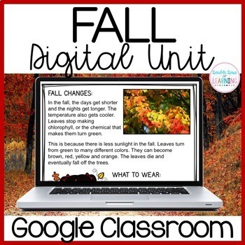 Preview of Fall Research Digital Distance Learning Unit for GOOGLE classroom