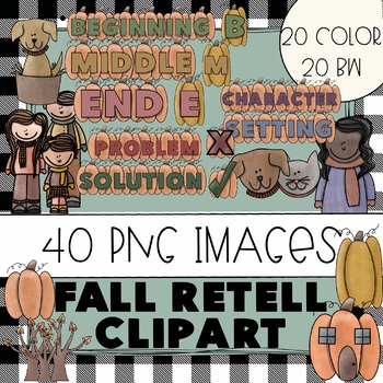 Preview of Fall Retell Clipart | 40 PNG Images | I can retell the story | Autumn Stories