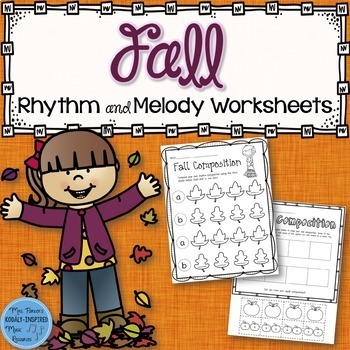 Preview of Fall Music Rhythm and Melody Worksheets