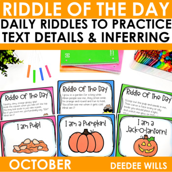 Preview of Fall  Riddle of the Day | Halloween, Pumpkins and More October Riddles