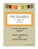 Fall Riddles for 1st and 2nd Grades