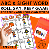 Editable Sight Word Games and ABC Center Activity | Roll, 