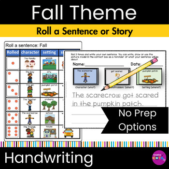 Preview of Occupational Therapy Fall Roll a Sentence or Story Starters Writing Centers