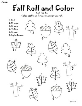 Download Fall Roll and Color by Kinder Critter Creations | TpT