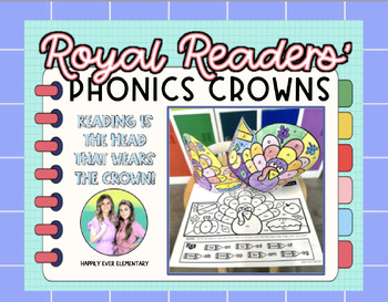 Preview of Fall Royal Readers Phonics Crowns Color by Spelling Patterns | Thanksgiving