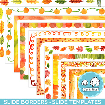 Preview of Fall SLIDE Borders Clipart - Editable Thanksgiving Google Slides Templates