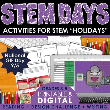 Preview of Fall STEM Activities | Reading Comprehension & Design Challenge | GIF Day