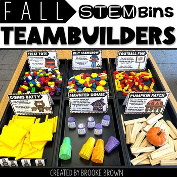 Preview of Fall STEM Bins® Teambuilders - Halloween, Thanksgiving, Autumn STEM Activities