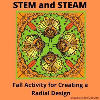 Preview of Fall and Thanksgiving Radial Symmetry - Art and Math - TAB STEAM Middle School