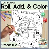 Roll and Color Fall Math Fluency Worksheets Kindergarten F