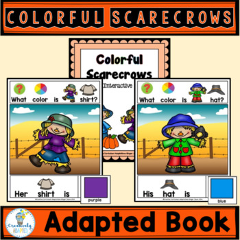 Preview of Fall Scarecrow Colors -Adapted Book (PreK-2/ELL/Autism/SPED)