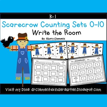 Preview of Fall | Scarecrow | Crows | Counting to 10 | Math Center | Write the Room