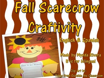 Preview of Fall Scarecrow Writing Craftivity (English & Spanish)