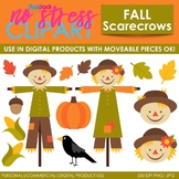 Fall Scarecrows Clip Art (Digital Use Ok!)