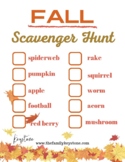 Fall Scavenger Hunt
