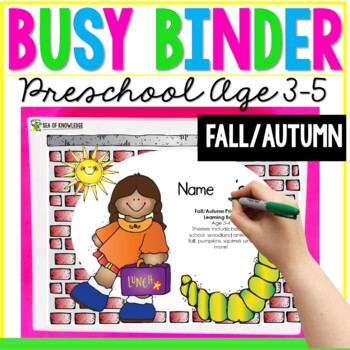 fall school printable busy book binder preschool toddlers age 3 4 custom