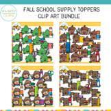 Fall School Supply Toppers Clip Art Bundle