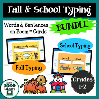 Preview of Fall & School Typing BUNDLE Word and Sentence Typing Boom™ Cards