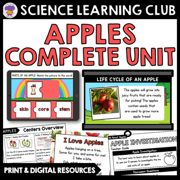Preview of Part of an Apple Life Cycle Apples Activities Science for Kindergarten 1st Grade