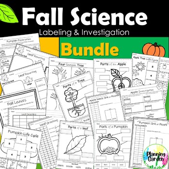 Preview of Fall Science Bundle: Labeling & Investigation {Pumpkin, Apple, Leaf}