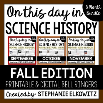 Preview of Fall Science History Bell Ringers | Printable & Digital