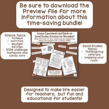 Fall Science and Social Studies Activities and Printables Bundle