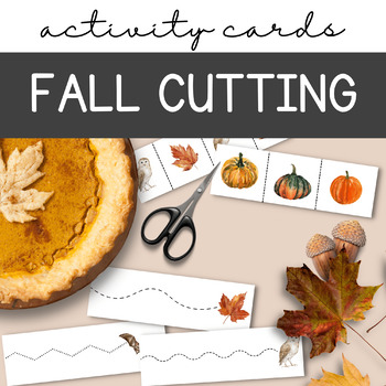 Preview of Fall Scissor Cutting Strips, Fall Cutting Practice, Preschool Fine Motor
