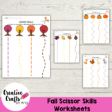 Fall Scissor Skills Worksheets - Preschool | PreK | Kindergarten