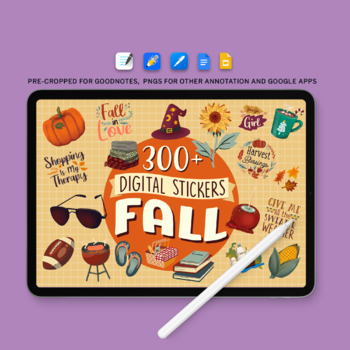 Preview of Fall Season Digital Sticker Pack, 300+ png Autumn Digital Planner Stickers
