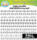 Fall Season Doodle Page Dividers Clipart {Zip-A-Dee-Doo-Da