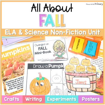 Preview of Fall Season Science Unit - Reading & Writing Activities - Pumpkins Leaves Apples