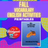 Fall Season Themed - English Vocabulary Activity Printables