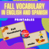 Fall Seasonal Vocabulary in English and Spanish for Google Slides
