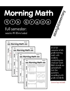 Preview of Fall Semester 4th Grade Morning Math