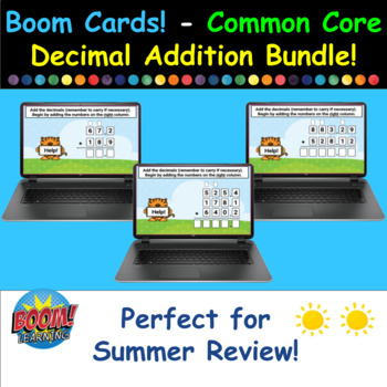 Preview of Fall Semester Boom Cards - Common Core Decimal Addition Bundle