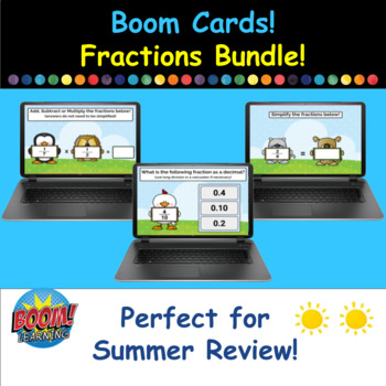 Preview of Fall Semester Boom Cards - Fractions Bundle
